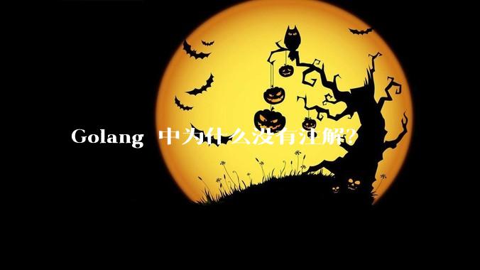 Golang 中为什么没有注解？