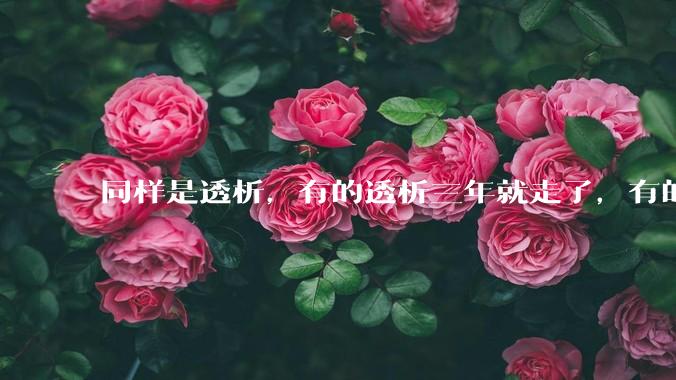 同样是透析，有的透析三年就走了，有的十年20年还好好的，为什么？